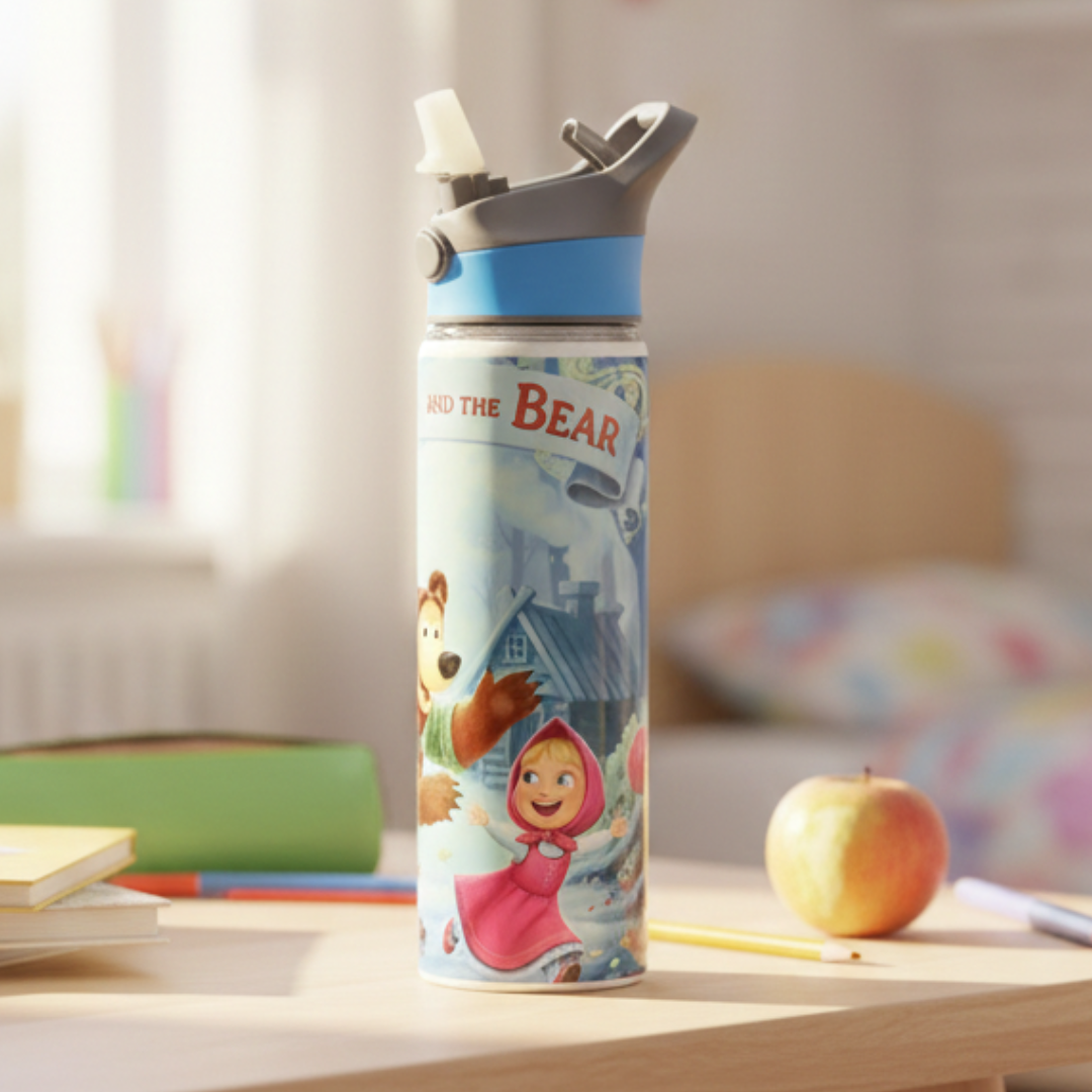 Aluminium Water Bottle - Masha And The Bear