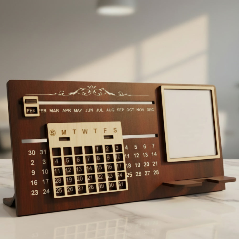 All Years Calendar MDF WOOD - Dark