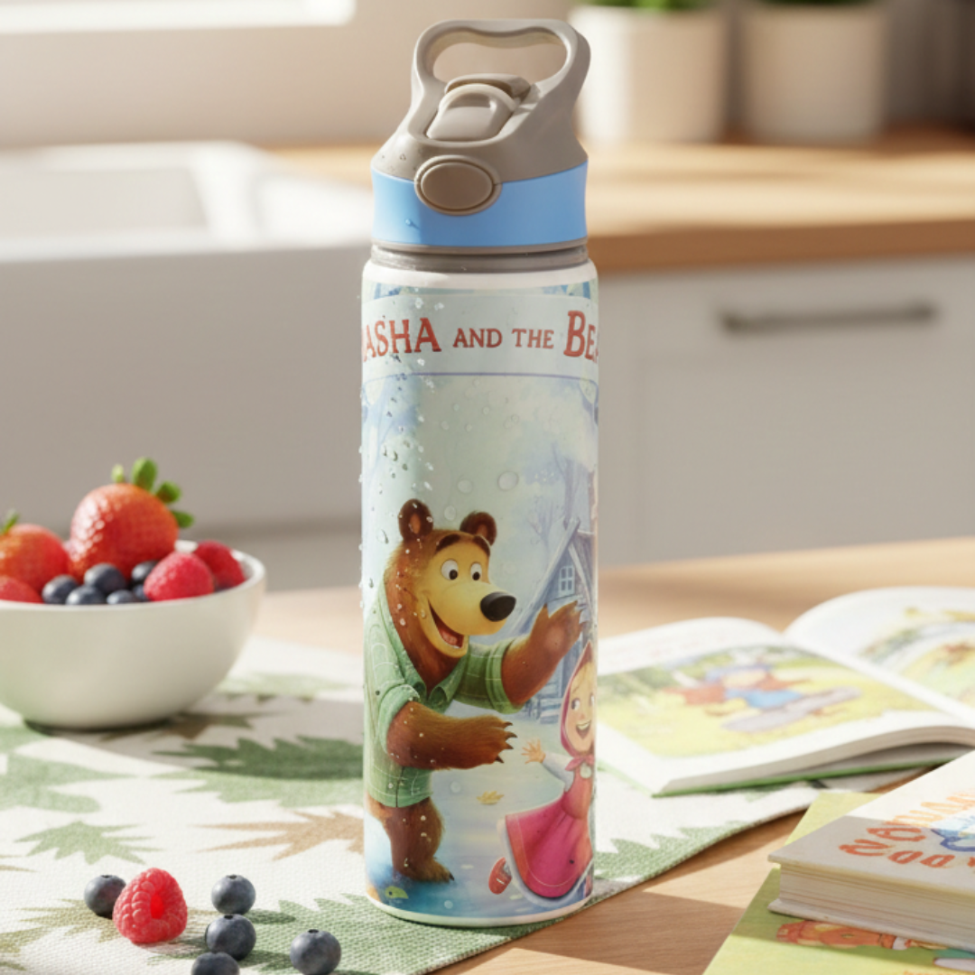 Aluminium Water Bottle - Masha And The Bear