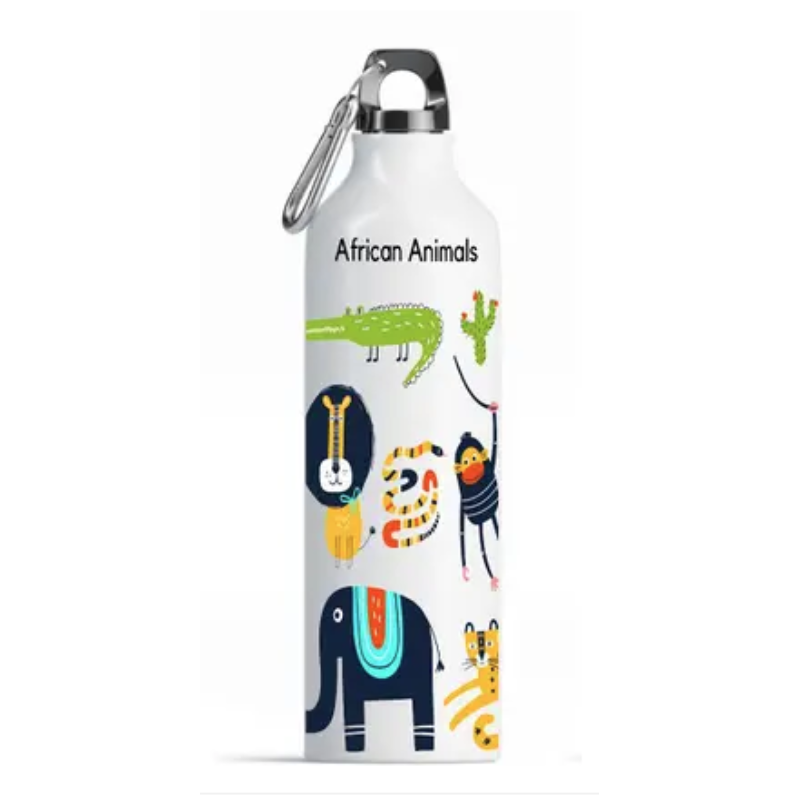 Aluminium Water Bottle - AFRICAN ANIMALS