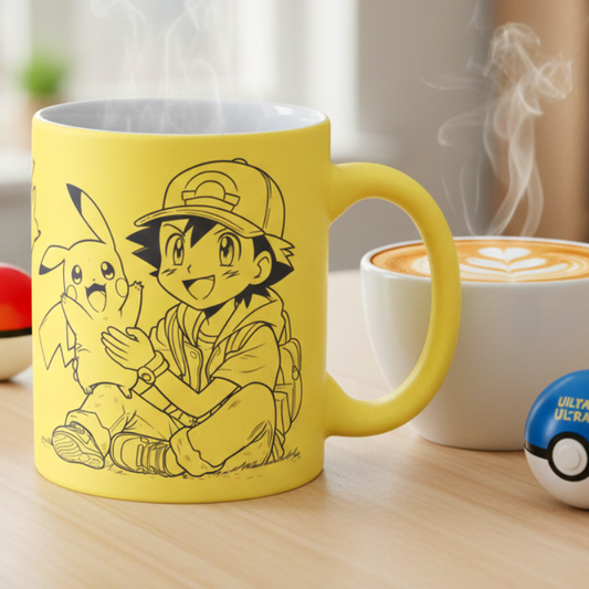 YELLOW NEON "POKEMON" CERAMIC MUG